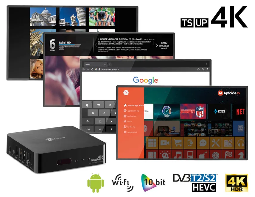 Telesystem TS UP 4K, decoder e set-top box Android