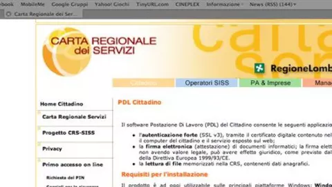 Lombardia: la Carta dei Servizi online esclude gli utenti Mac