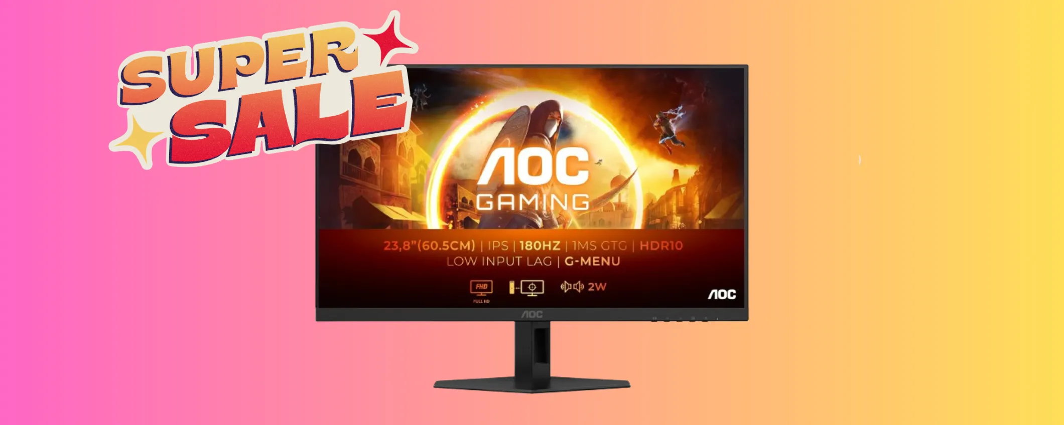 Esperienza di gioco fluida e immersiva con il Monitor AOC in super sconto (-31%)