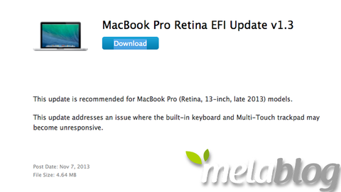 MacBook Pro Retina: aggiornamento firmware corregge problemi di trackpad, tastiera e schede NVIDIA