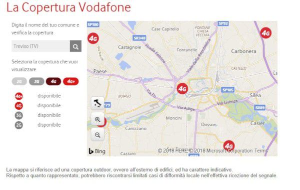 Vodafone, copertura mobile