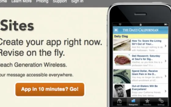 iSites crea e pubblica app per iPhone con 25 dollari