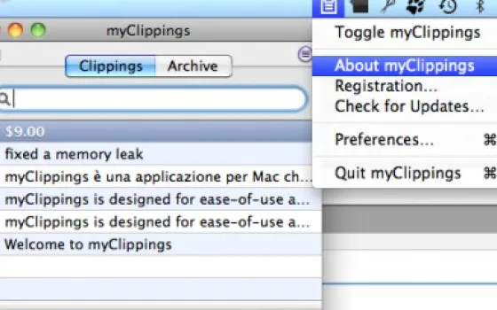 My Clippings, un clipboard manager per Mac