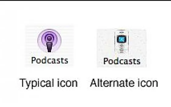 Icona podcast nascosta in iTunes 4.9?