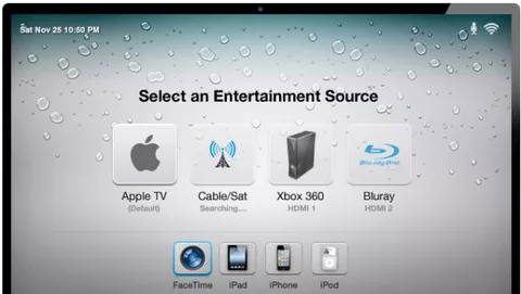 Un concept di Apple TV con Siri, FaceTime e TV via cavo
