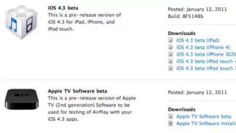 Apple rilascia iOS 4.3 beta agli sviluppatori