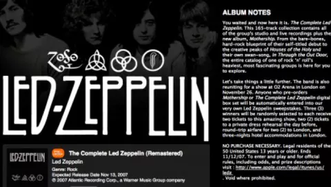 Led Zeppelin ora disponibili su iTunes Store