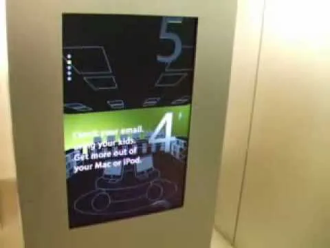 video kiosk at Ginza Apple Store