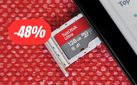 microSD SanDisk da 128GB con tanto di adattatore al 48% di sconto: OFFERTA OUTLET