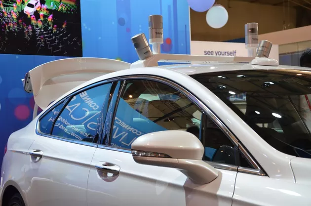 La Ford Focus Hybrid automatizzata in mostra al Mobile World Congress di Barcellona.