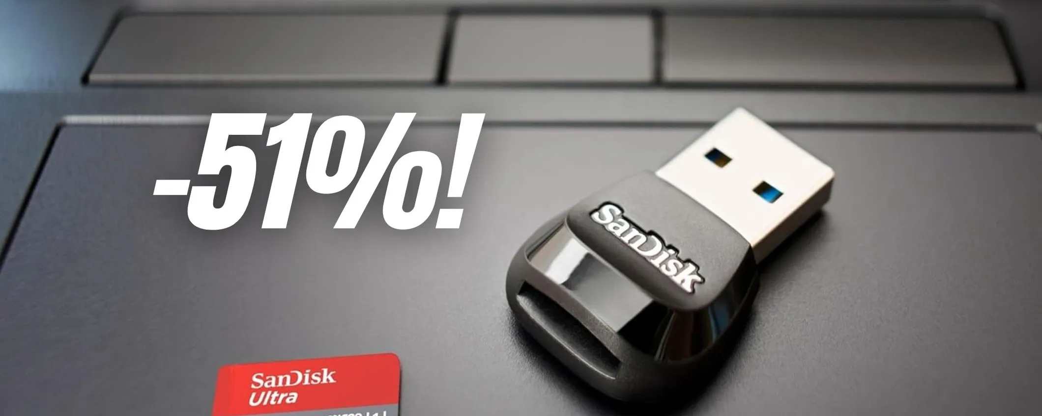 microSD SanDisk da 1TB con adattatore al 51% di sconto Amazon