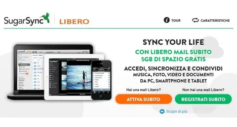 Libero offre 5 GB di spazio gratis con SugarSync