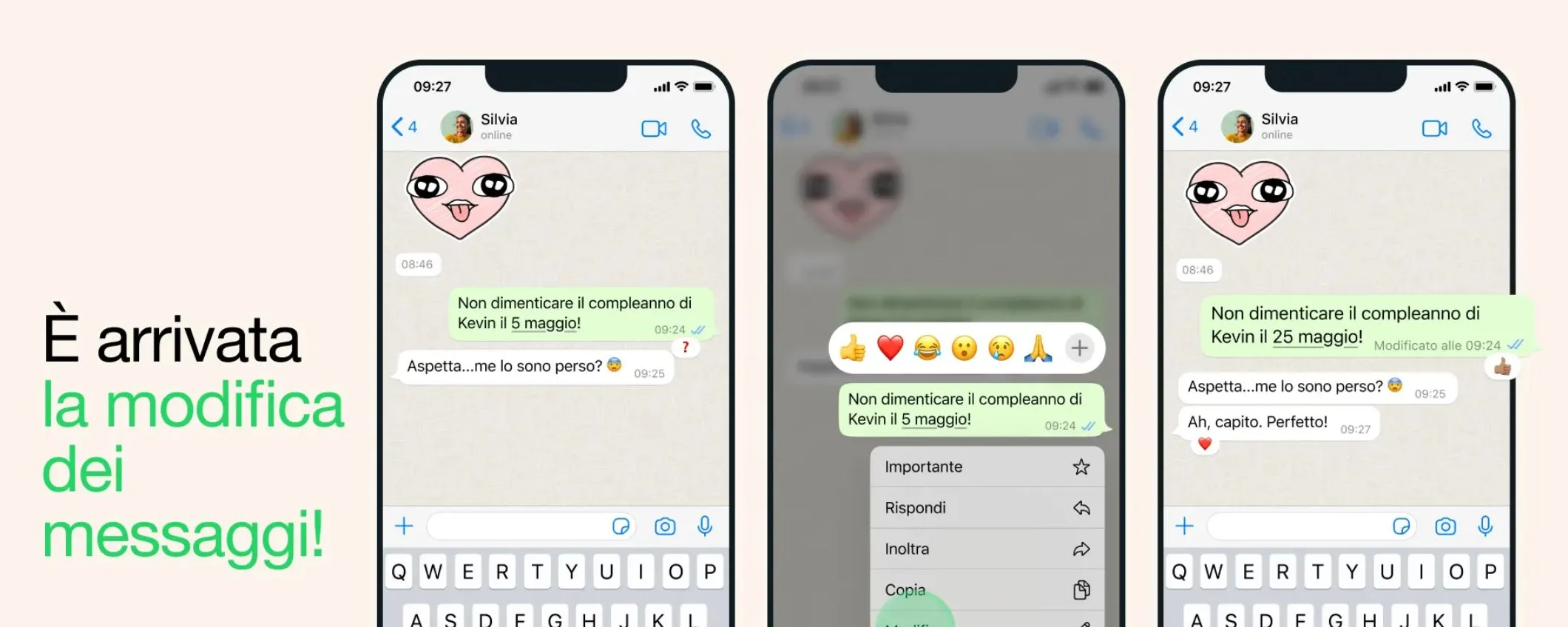 WhatsApp introduce la modifica dei messaggi su iOS