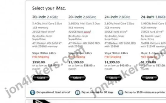 Potenziamento delle specifiche e taglio dei prezzi negli iMac?