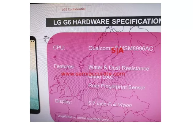 LG G6 spec leaked