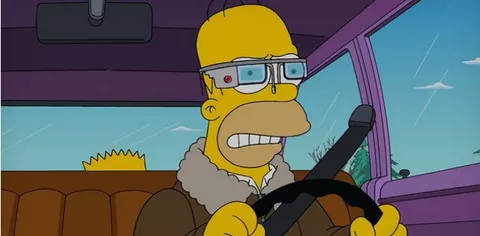 Anche Homer Simpson usa i Google Glass
