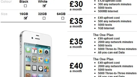 iPhone 4S: L'offerta in abbonamento di H3G nel Regno Unito