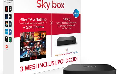 Sky box: 3 mesi GRATIS di Sky TV e Netflix + Sky Cinema e decoder Sky Q a soli 38€
