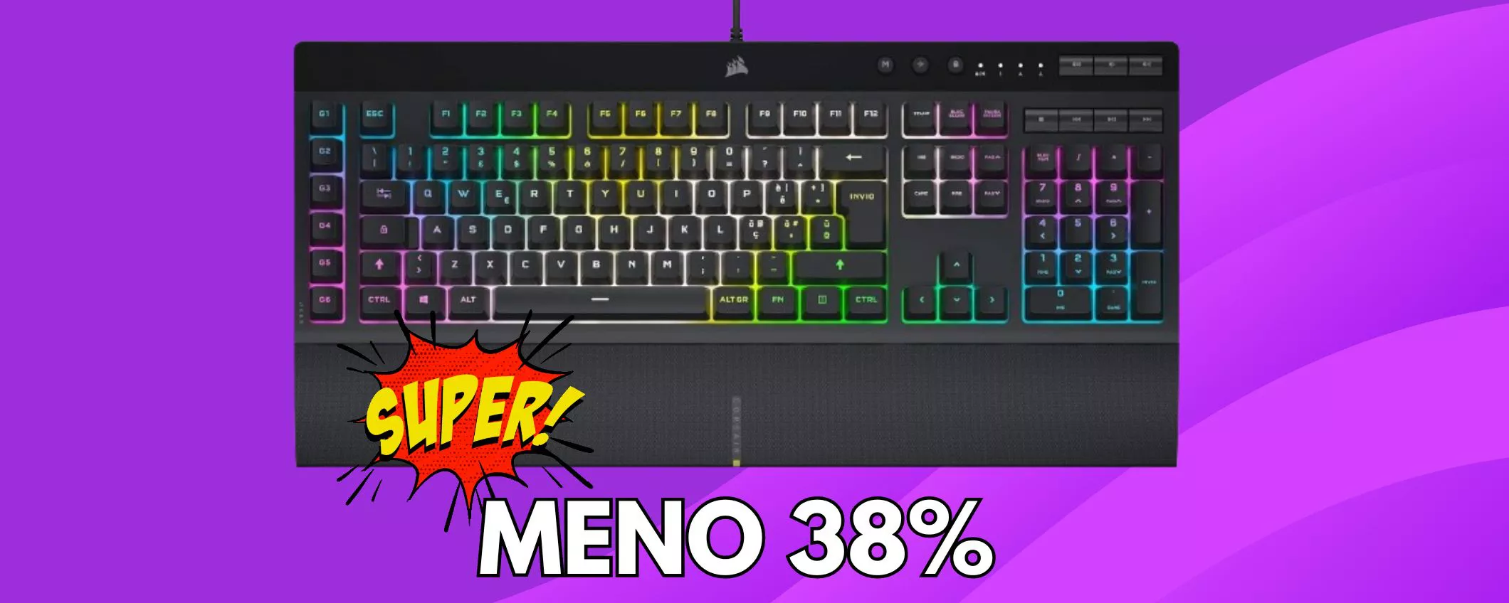 Tastiera Corsair K55 RGB PRO XT: per veri Pro e in super sconto