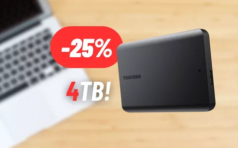 Hard disk esterno Toshiba da 4TB a 97€ su eBay: SCONTO SHOCK