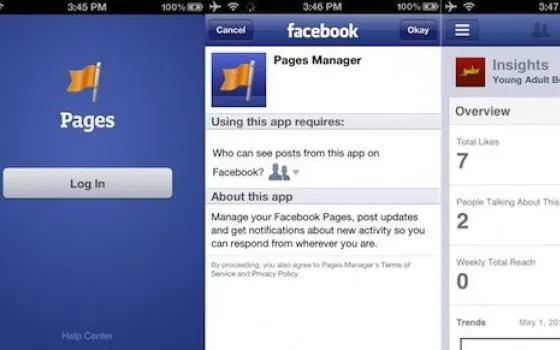 Facebook pubblica Pages Manager per iOS