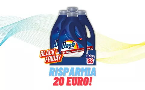 Dash Power 88 lavaggi a SOLI 24,99€: ultima occasione per risparmiare 20€ (-45%)