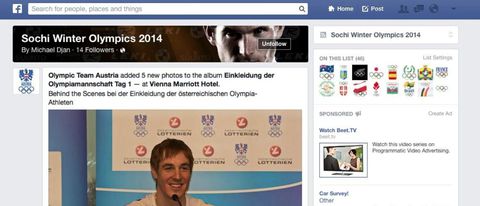 Facebook: notizie in tempo reale sulle Olimpiadi