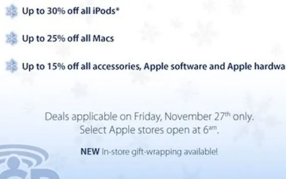 Black Friday: 30% sugli iPod e 25% in meno sui Mac?
