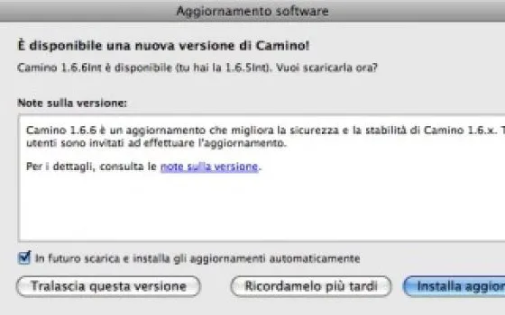 Camino 1.6.6: più sicurezza per il veloce browser scritto in Cocoa