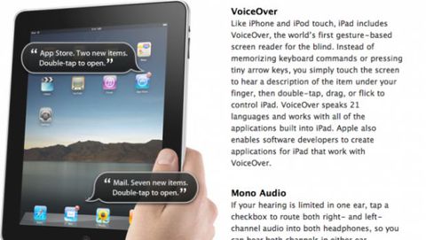 La Federazione americana dei ciechi elogia il VoiceOver su iPad
