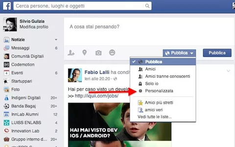 Facebook privacy personalizzata: come impostarla
