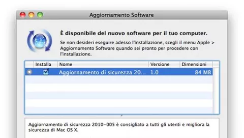 Apple rilascia il Security Update 2010-005