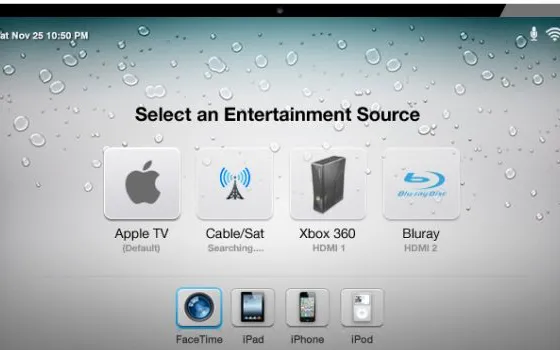 Un concept di Apple TV con Siri, FaceTime e TV via cavo