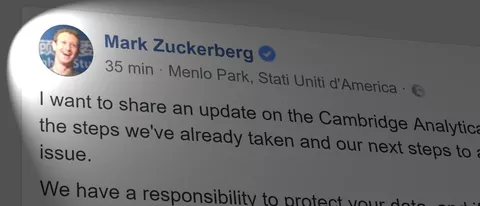 Cambridge Analytica: parla Mark Zuckerberg