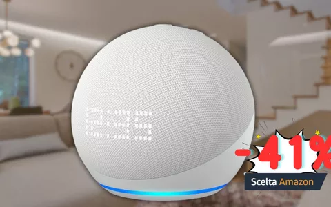 Alexa a SOLI 44€! Sconto del 41% sull'Echo Dot con orologio (5ª gen)