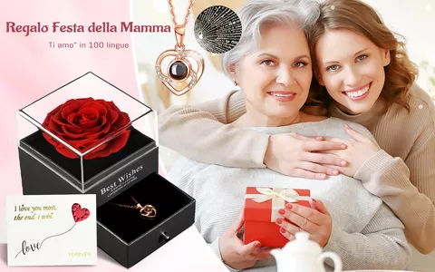 Un piccolo GRANDE gesto d'amore per la MAMMA: Rosa Eterna+collana