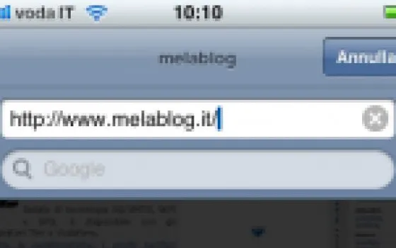 iPhone 2.0 permette di digitare URL più velocemente