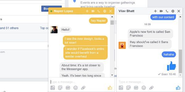 Facebook aggiorna il layout di Messenger
