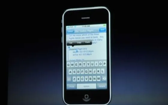 Il copia incolla di iPhone OS 3.0