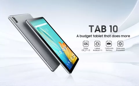 Tablet 16GB/256GB da 10'' con batteria IMMENSA da 7680mAh scontato dell'80%