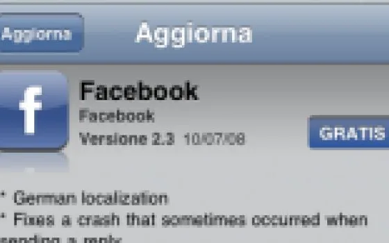 Facebook per iPhone giunge alla versione 2.3