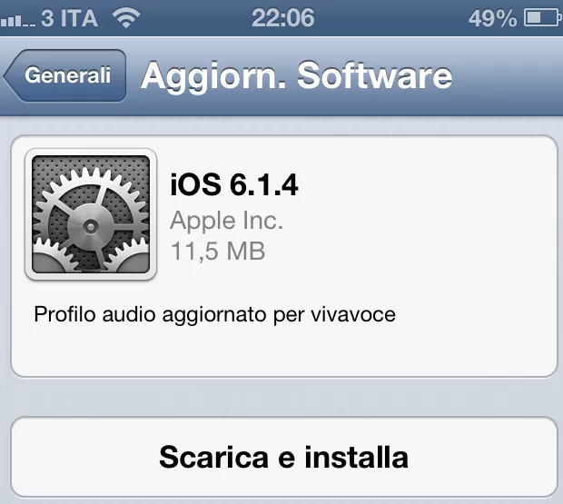 Apple rilascia iOS 6.1.4 per iPhone 5
