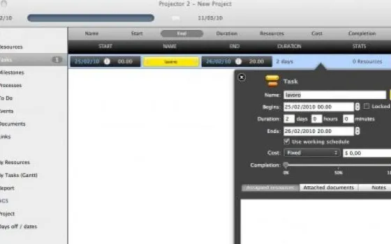 Projector, un software gestionale per tenere traccia di progetti su OS X