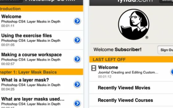 Lynda per iPhone: una completa raccolta di tutorial  sempre a portata di mano