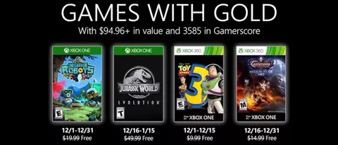 Microsoft svela i Games With Gold di dicembre 2019