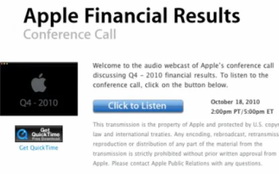 Apple supera le aspettative Q4 con 0,34 miliardi di fatturato