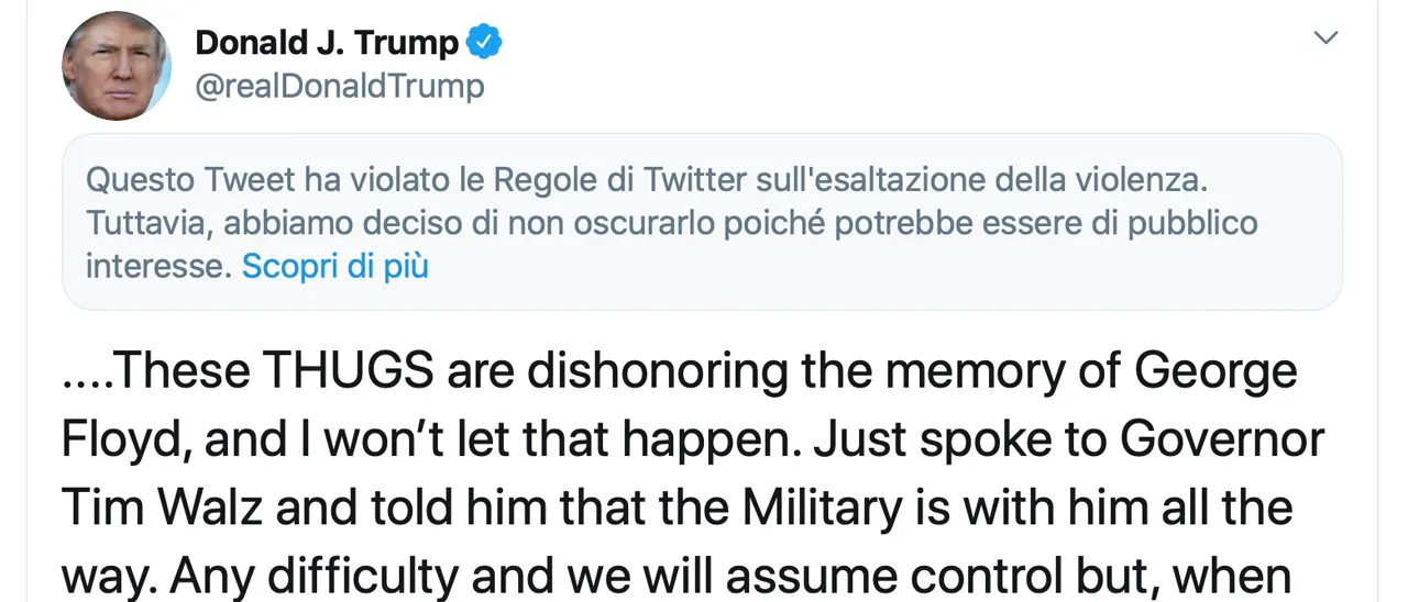 Twitter limita un altro tweet di Donald Trump