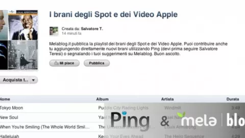 La musica degli Spot e dei Video Apple in una playlist social