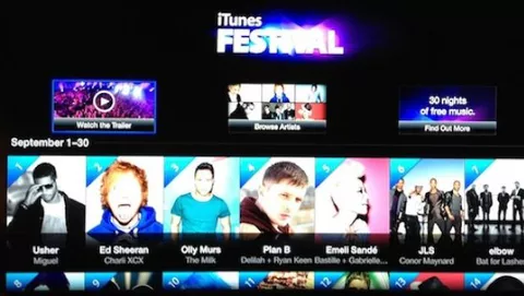 Su Apple TV compare l'app iTunes Festival 2012 Live Streaming