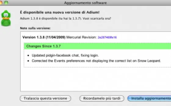 Rilasciato Adium 1.3.8